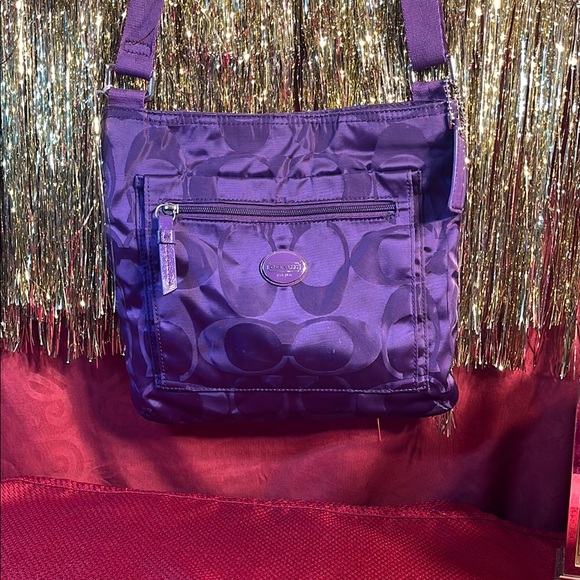 Coach Purple Crossbody Bag with Signature Monogram - Picture 6 of 7